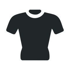 Black short-sleeve t-shirt icon design with round neck