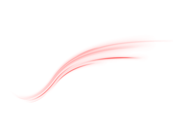 Curved light lines and red streaks in motion with glowing blur and purple waves. Vector illustration with laser beam effect for background, web concept, or business template.

