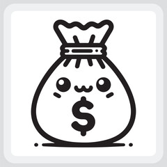Cute Money Bag Design for Financial Graphics