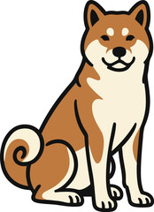 akita dog vector illustration