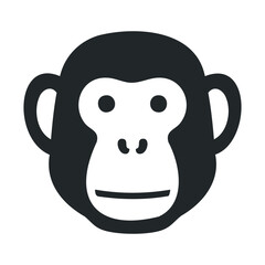 Obraz premium Black and white monkey face with big eyes and ears