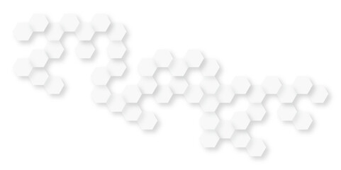 White modern minimal honeycomb PNG design with geometric hex grid layout.