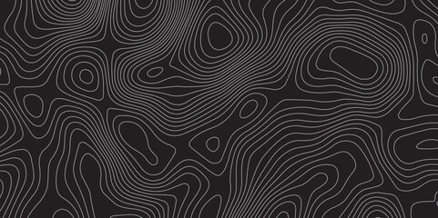 Stylish gray topography background with elegant contour elevation line pattern.
