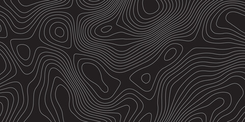 Dark gray topographic map background with elevation contour lines and smooth flow.