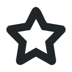 Obraz premium Black and white star shape with bold outline on white background