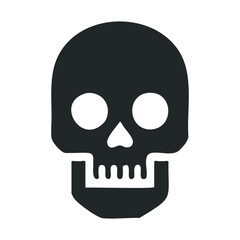 Fototapeta premium Simple black skull icon isolated on white background