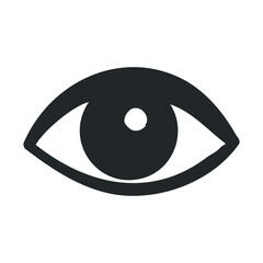 Obraz premium Black and white eye icon with iris and pupil design