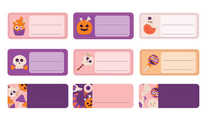 Cute Halloween name tags and labels for kids and party use