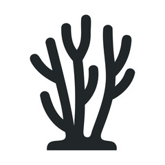 Obraz premium Simple black coral silhouette on white background for modern designs