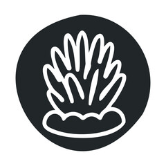 Symbolic garden plant silhouette in circular design