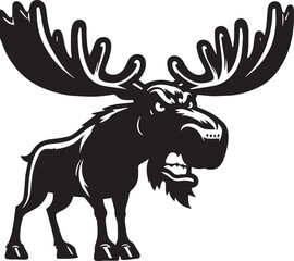 Moose Vector In Black and White