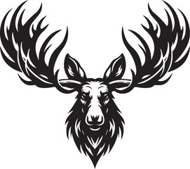 Moose Vector In Black and White