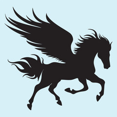Winged Horse of Greek Legends, Pegasus Silhouette