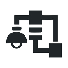 Fototapeta premium Abstract human and building silhouette in minimalist black and white design