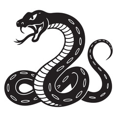 Fototapeta premium High Quality Snake Silhouette Vector Collection Bold and Striking Reptile Illustrations for Tattoo Art, Branding Projects, T-Shirt Prints, Jungle Wildlife Themes and Horror or Tribal Design Concepts.