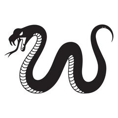 Fototapeta premium High Quality Snake Silhouette Vector Collection Bold and Striking Reptile Illustrations for Tattoo Art, Branding Projects, T-Shirt Prints, Jungle Wildlife Themes and Horror or Tribal Design Concepts.