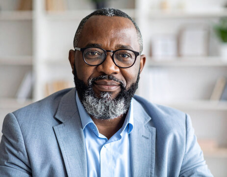 African American man psychologist smiling