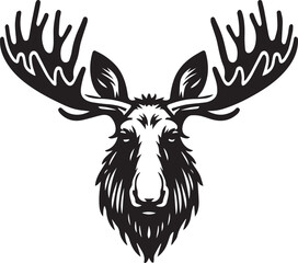 Moose Vector In Black and White
