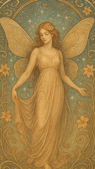 Obraz premium Elegant fairy in celestial garden