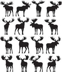 Moose Vector In Black and White