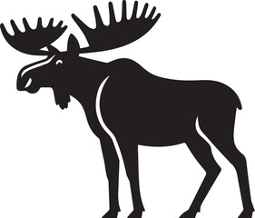 Moose Vector In Black and White