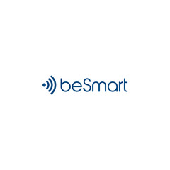 Modern beSmart Logo Design with Concentric Circles and Clean Typography in Blue