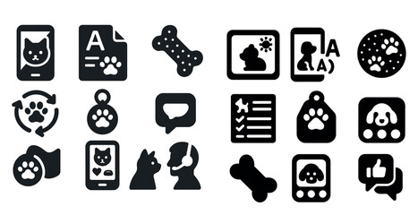 Cat and dog are shown in a row of icons. The cat icon is on the left and the dog icon is on the right