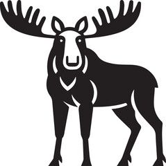 Moose Vector In Black and White