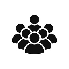 Teamwork and Leadership A Visual Representation of Collaboration and Hierarchy in Professional Settings or Organizational Structures Black and White Icon