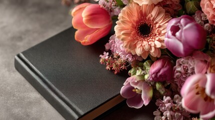 Floral adornment and journal, capturing the beauty of simple moments