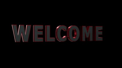 Futuristic Welcome Text – 3D Glowing Green Typography on Black background