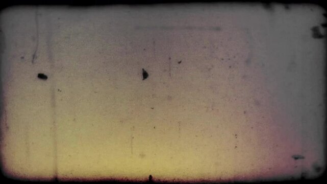 Vintage looping film strip background. 4K reel clutter old tv grain noise frame. 