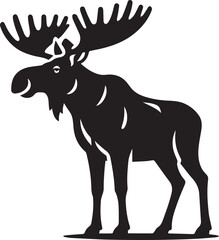 Moose Vector In Black and White
