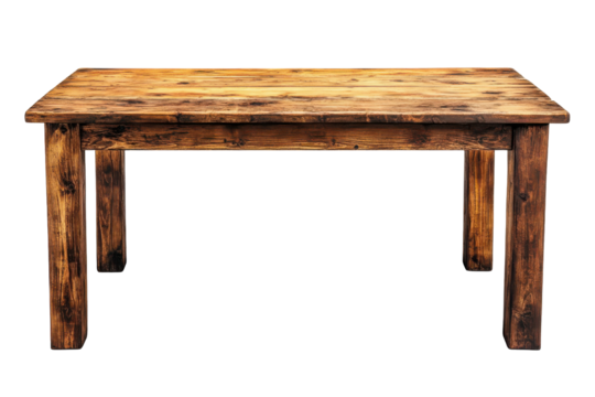 Rustic Wooden Table Dark Background Simple Design, isolated on a transparent background