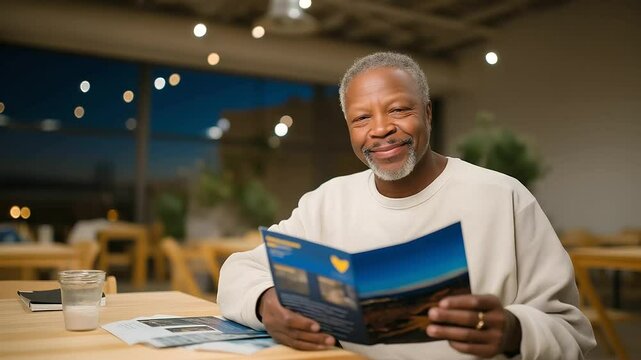 Claimant Seeking Advice at Community Center with Brochure