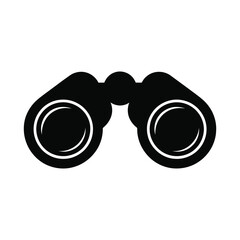 Black silhouette of binoculars isolated on white background