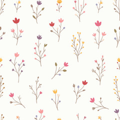 Vector seamless flower pattern background.
