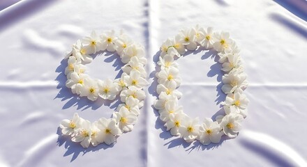 Floral Number Ninety White Plumeria Blossom Arrangement