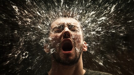 Emotional Release Captured Through Sensory Water Splash Moment