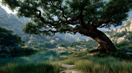 A green tree symbolizing environmental conservation and sustainability.