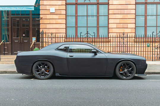 London, England-April 20, 2025: Dodge Challenger SRT Hellcat