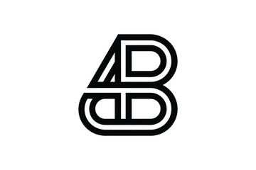 A stylized black and white logo featuring the letters a and b intertwined