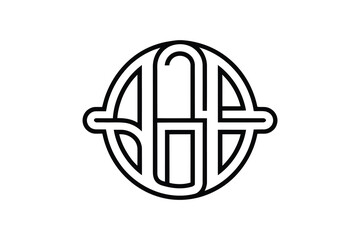 A monogram logo design with a circle and a horizontal line through it