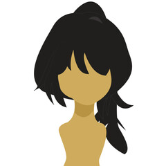 Messy Side Ponytail Anime Hairstyle - Character Design