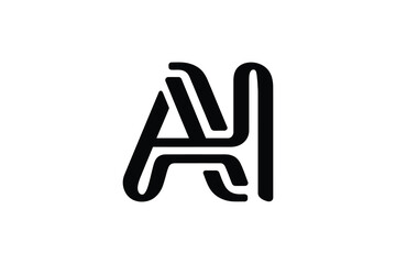 A stylized black ai logo design on a white background in a vector format