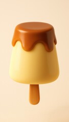 Delicious caramel pudding popsicle.
