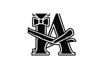 A black and white logo with the letters ia and a razor blade design element