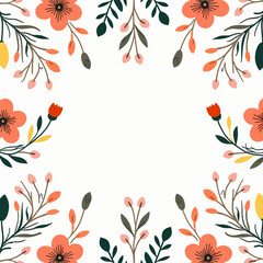 Seamless vintage floral pattern with green leaves roses and decorative nature elements