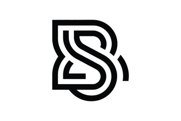 A graphic design of an abstract monogram logo with intertwined lines art