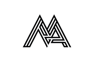 A stylized letter m formed by multiple black lines with a white background